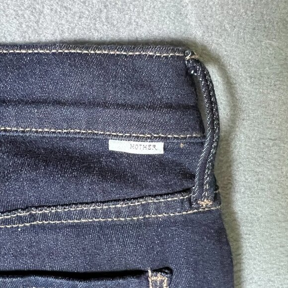 MOTHER‎ Looker Ankle Fray So Good Jeans Dark Wash Size 28 - Picture 9 of 12